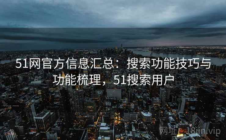 51网官方信息汇总：搜索功能技巧与功能梳理，51搜索用户