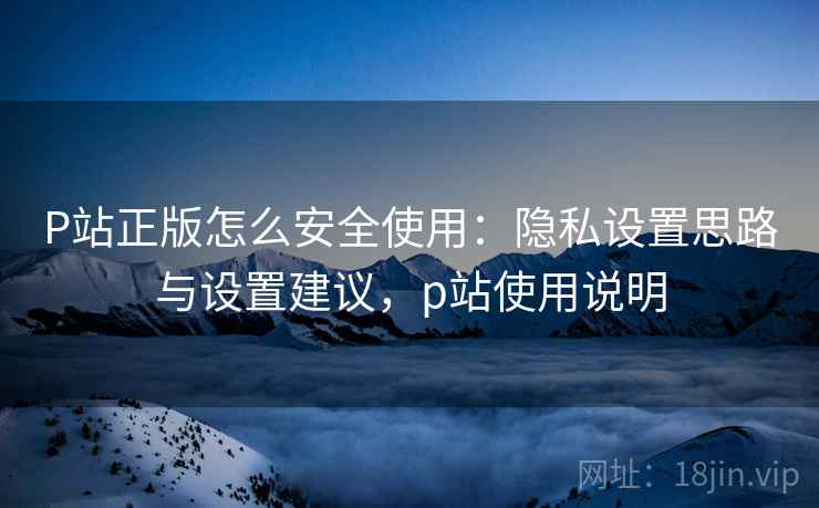 P站正版怎么安全使用：隐私设置思路与设置建议，p站使用说明