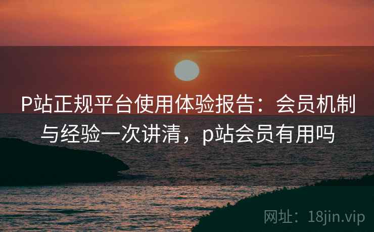 P站正规平台使用体验报告：会员机制与经验一次讲清，p站会员有用吗